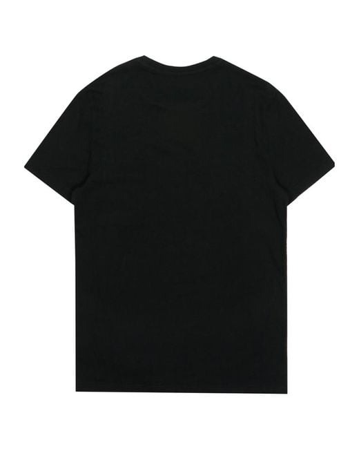 EA7 Black Logo Printed Round Collar T-Shirt for men