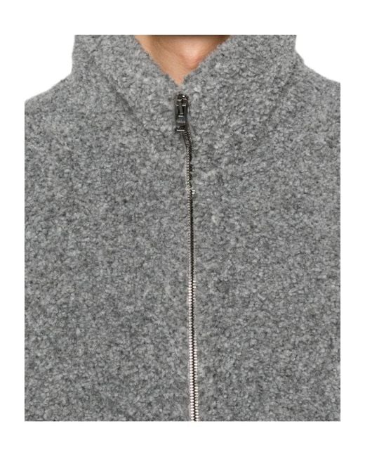 Herno Gray Faux-Fur High-Neck Gilet for men