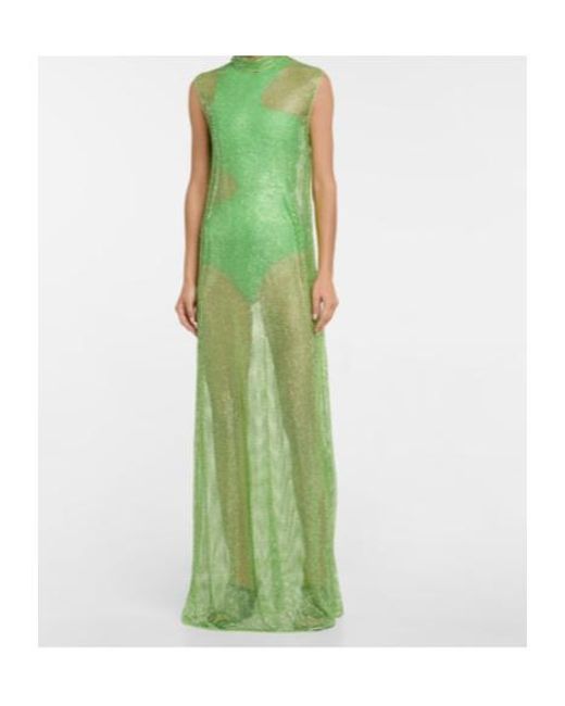 Stella McCartney Green Mesh Maxi Dress