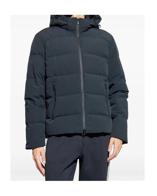 Paul & Shark Blue Hooded Down Jacket for men