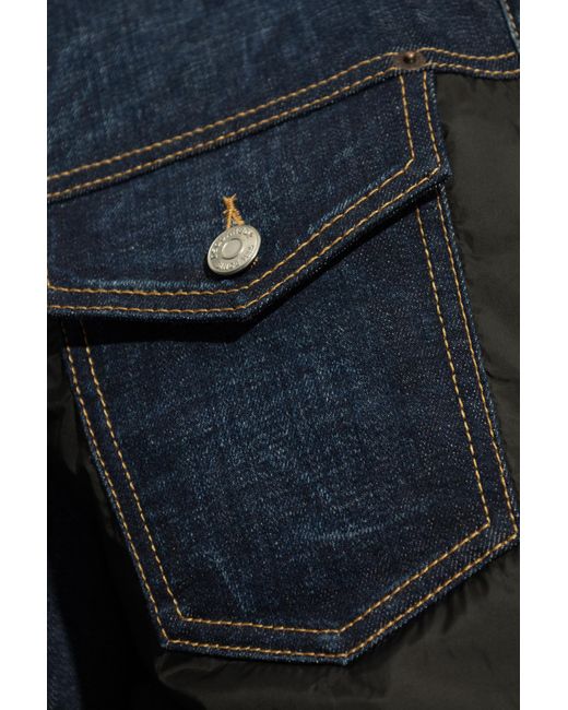 DSquared² Blue Dark Urban Wash Denim Puffer Vest for men