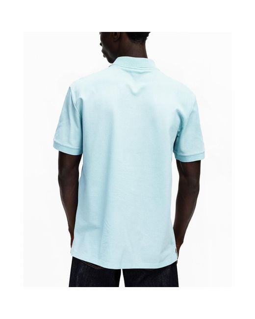 McQueen Blue Casual Polo Shirt With Embroidered Logo for men