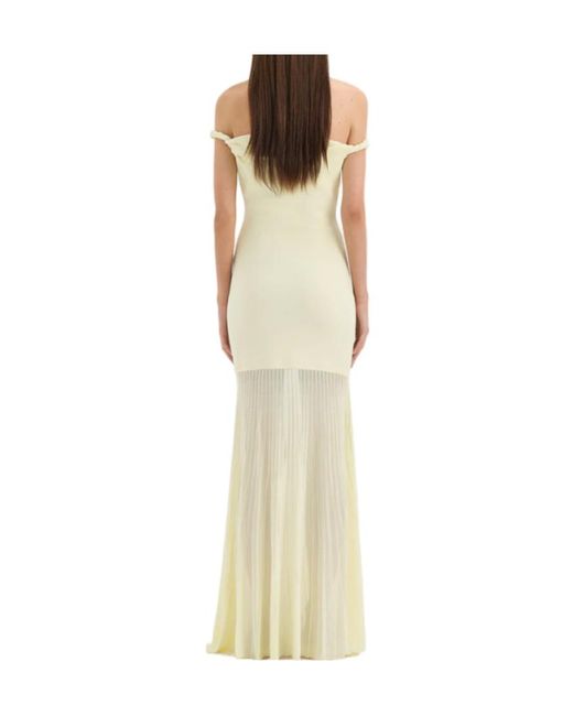 Sir Yellow Off-Shoulder Knotted Dress