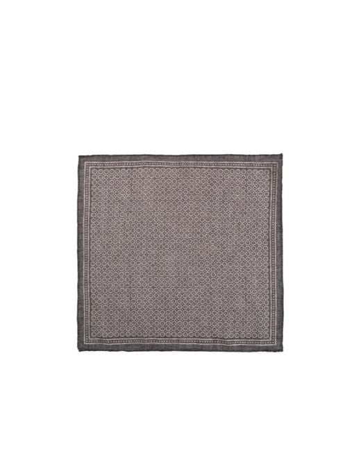 Eleventy Gray Patterned Pocket Square for men