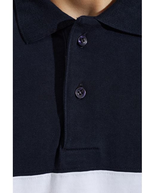 DARKPARK Blue Zack Striped Long-Sleeve Polo Shirt for men
