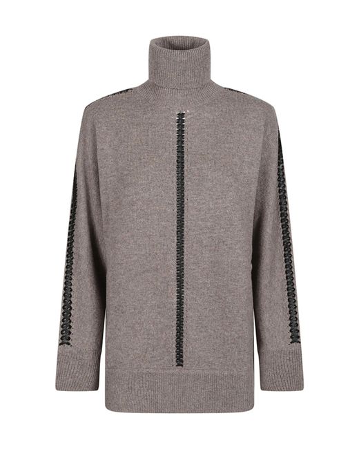 P.A.R.O.S.H. Brown Liller Turtle Neck Long Sleeve Sweater
