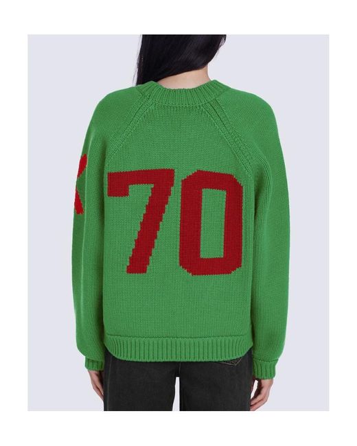 KENZO Green 'Varsity' Merino Wool Jumper