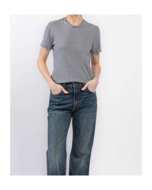 Nili Lotan Gray Lana Striped Cotton-Jersey T-Shirt