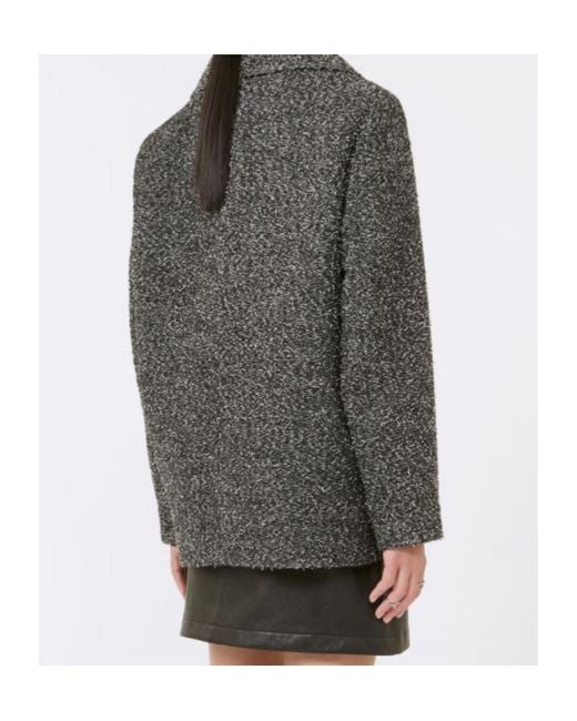 Sportmax Gray Double-Breasted Coat