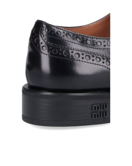 Miu Miu Black Church's X Round Head Lace Up Business Dress Shoes