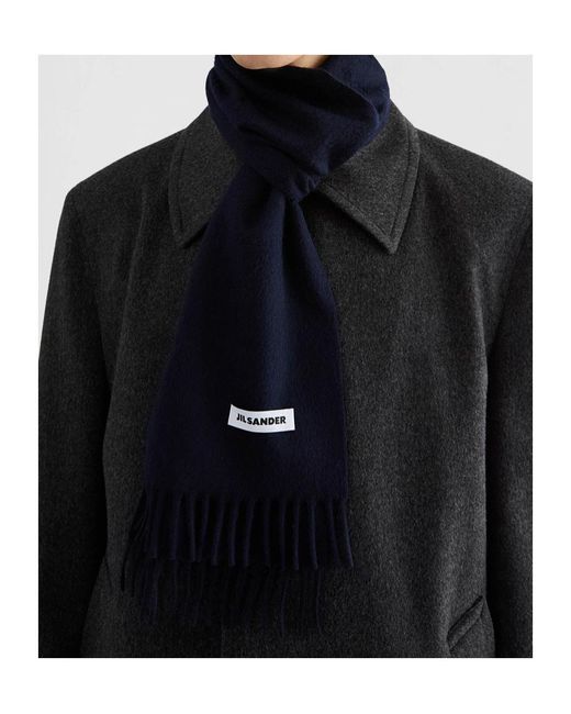 Jil Sander Blue Slim Wool Scarf for men