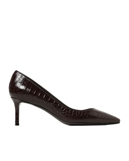 Jimmy Choo Brown 60 Romy Embossed Pumps