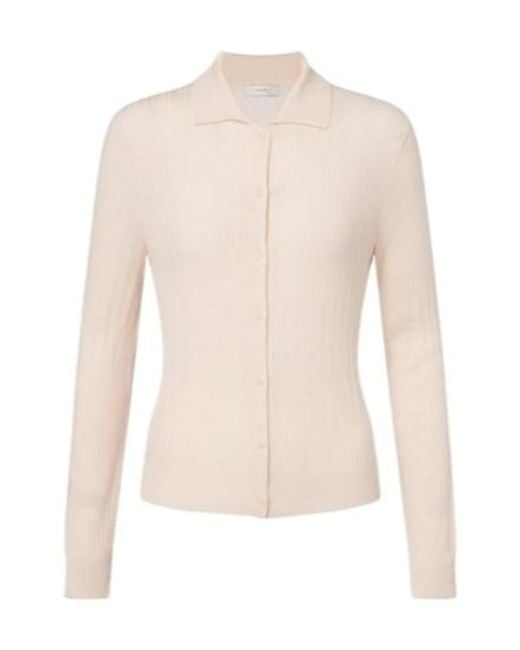 Vince White Pointelle Wool Cardigan