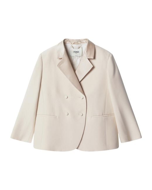 Fendi Natural Double Breasted Long Sleeved Jacket