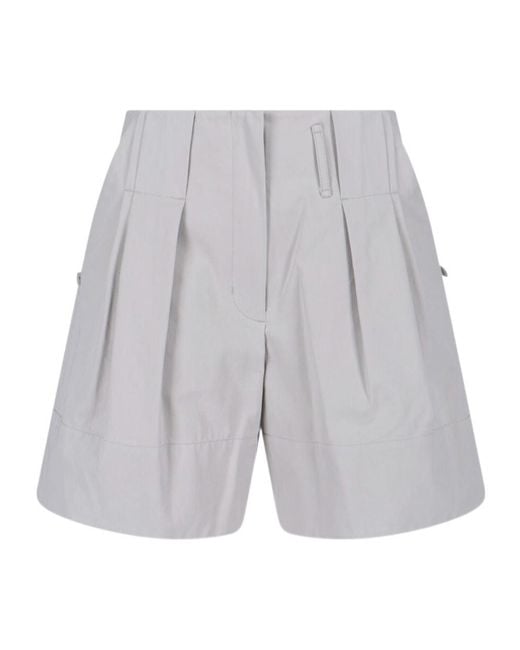 Low Classic Gray Pleated Tailored Shorts