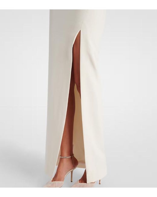 Roland Mouret White Embellished Strapless Crêpe Gown