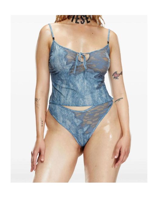 DIESEL Blue X Savage X Fenty Lace Panelled Stretch Camisole