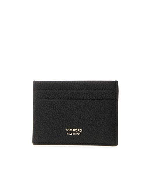 Tom Ford Black Rectangular Card Holder