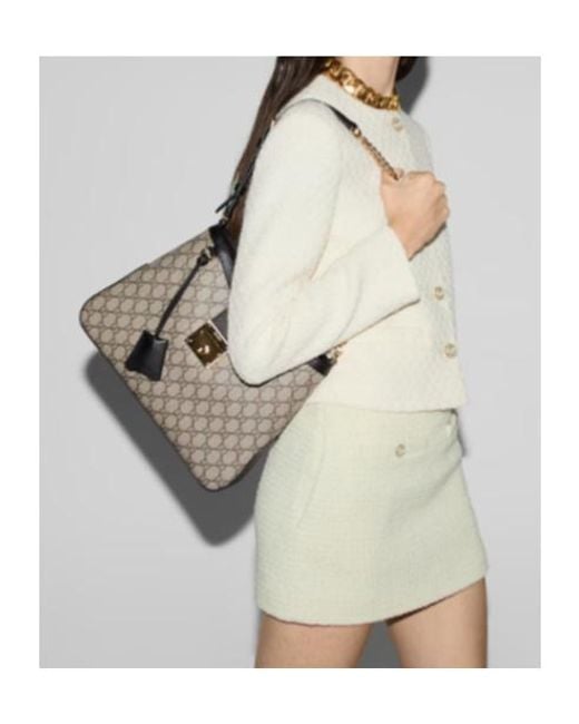 Gucci Gray Padlock Gg Medium Shoulder Bag