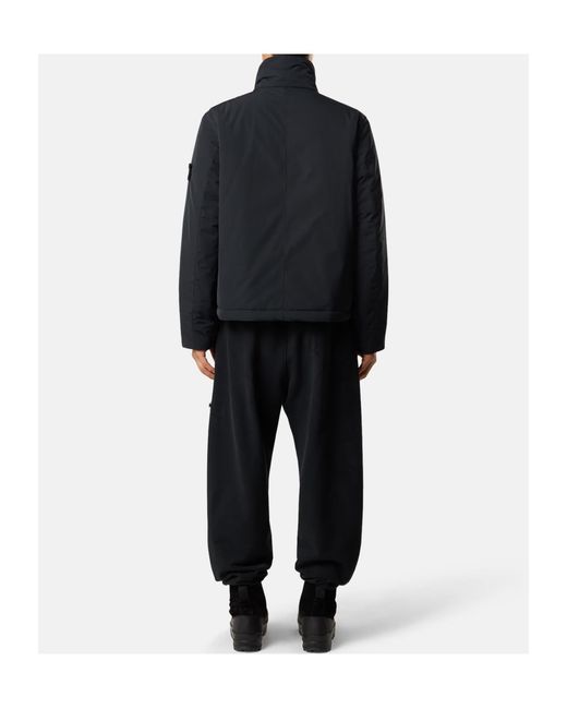 Stone Island Blue Logo Patch High Neck Jacket for men