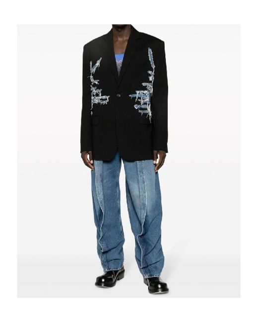 Y. Project Blue Belt-Loop Jeans for men