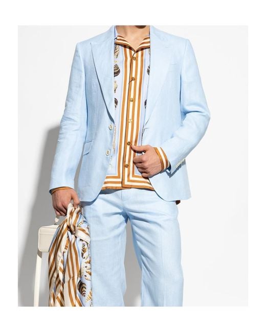 Dolce & Gabbana White Shell Printed Long-Sleeved Shirt for men