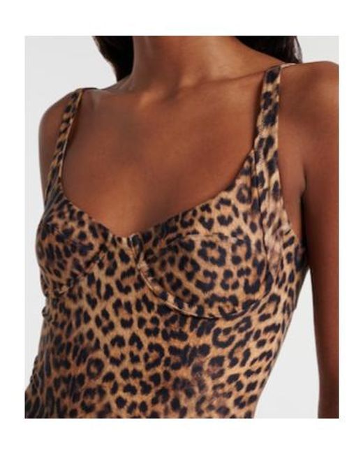 Melissa Odabash Brown Mauritius Leopard-Print Swimsuit