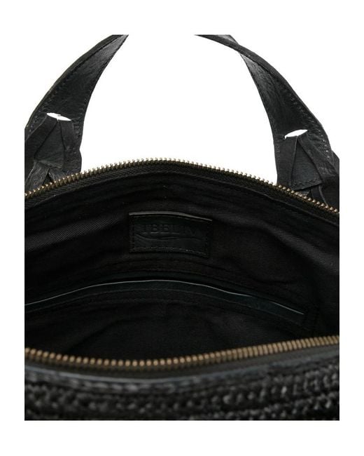 IBELIV Black Woven Tag-Detail Tote Bag