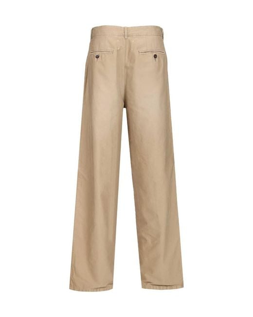 Maison Margiela Natural Cotton Trousers for men