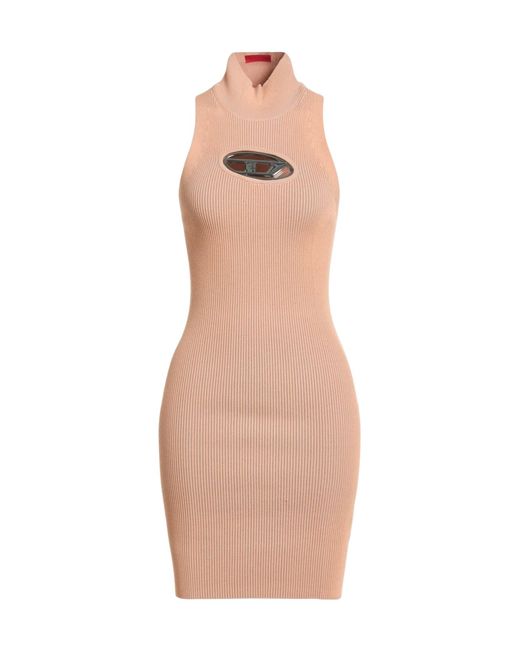 DIESEL Natural Sleeveless High-Neck Slim-Fit Fashion Dress
