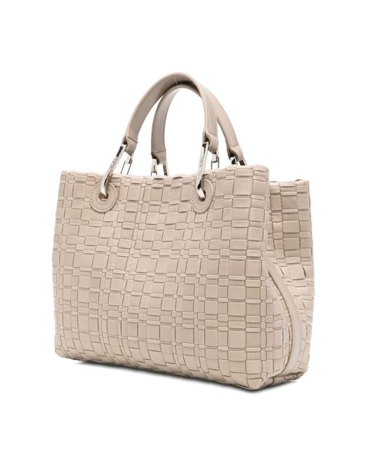 Emporio Armani Natural Woven Tote Bag