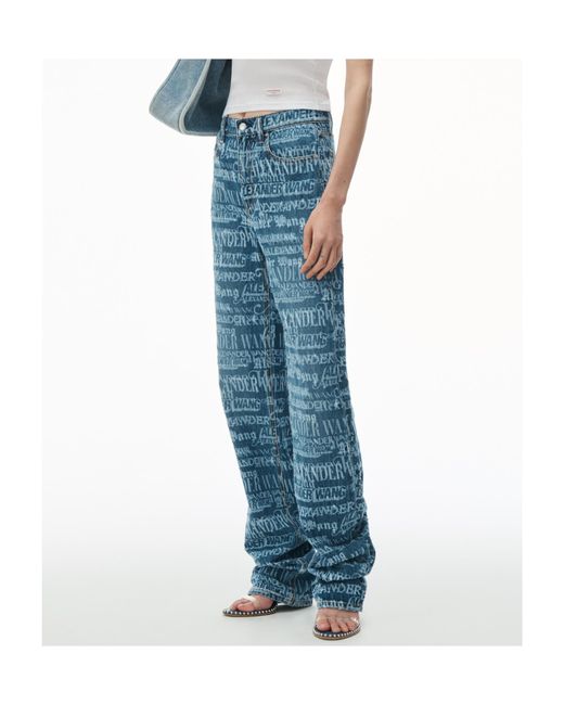 Alexander Wang Blue Ez Mid-Waisted Straight-Leg Jeans