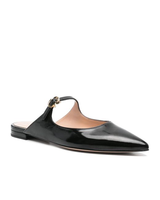Gianvito Rossi Black Pointed Toe Mules