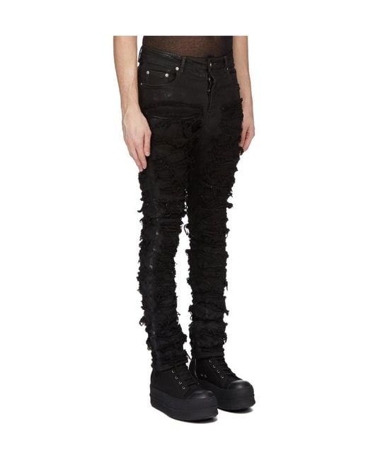 Rick Owens Black Luxor Detroit Low-Rise Skinny Jeans for men