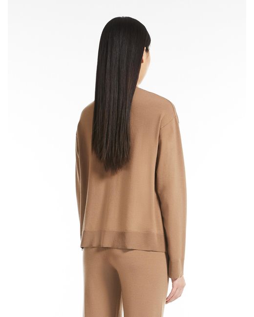 Max Mara Brown V-Neck Knitted Pullover