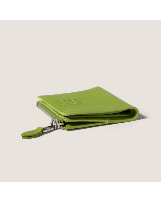 Miu Miu Green Small Leather Wallet