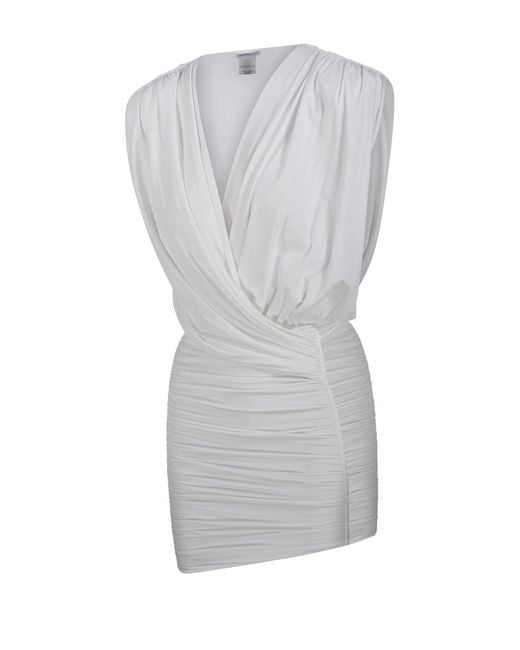 Amazuìn Gray Candice Draped Mini Dress
