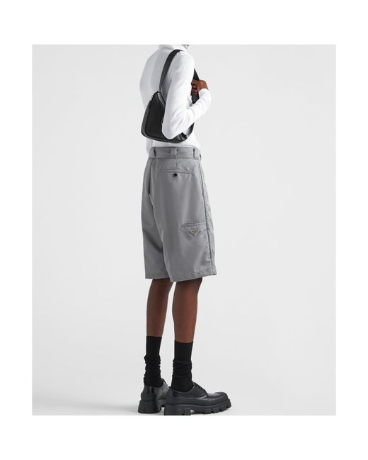 Prada Gray Re-Nylon Bermudas for men