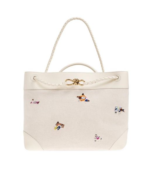 Bottega Veneta Natural Andiamo Shoulder Bag