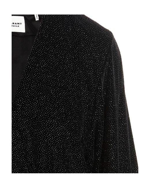 Isabel Marant Black Isabel Marant Étoile Long-Sleeved V-Neck Dress
