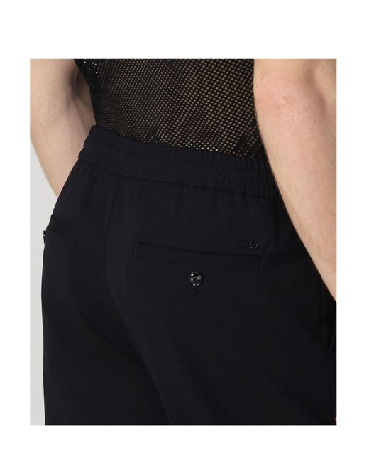 Emporio Armani Black Logo Casual Pants for men