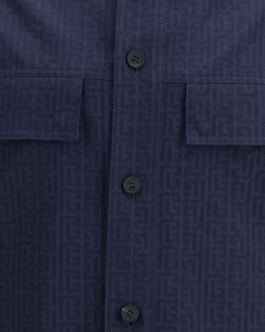 Balmain Blue Single Breasted Jacket for men