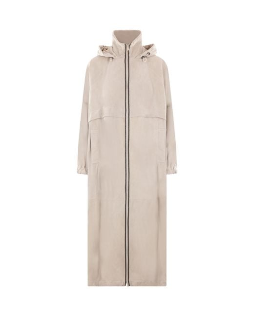 Brunello Cucinelli Natural Monile Long Jacket