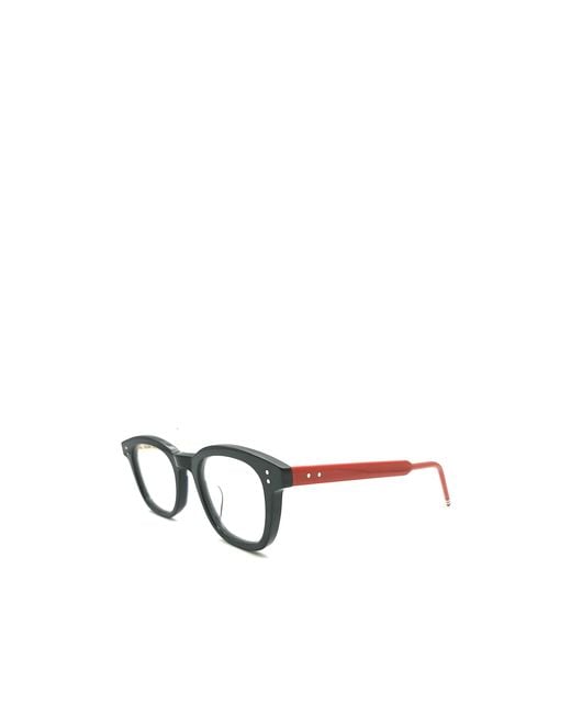 Thom Browne White Eyewear Rectangular Frame Glasses for men