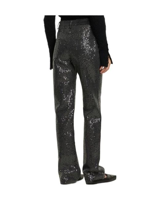 ROTATE BIRGER CHRISTENSEN Black Sequined Pants