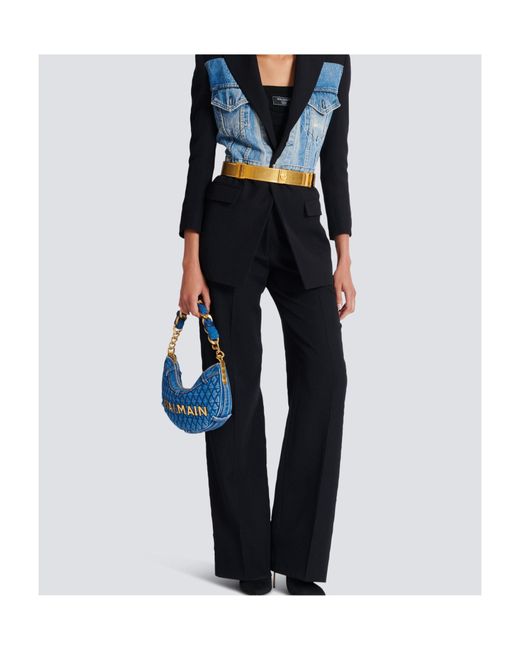 Balmain Black Waistband Loop Casual Pants
