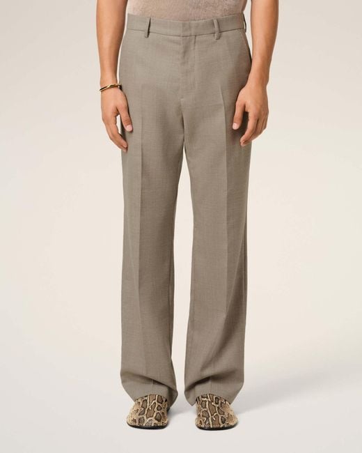 AMI Gray Ami Straight Tailored Trousers for men