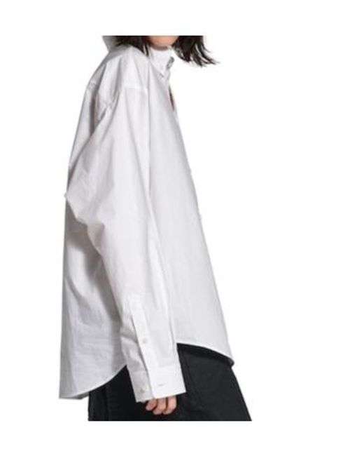 Balenciaga White Button-Up Large Fit Shirt