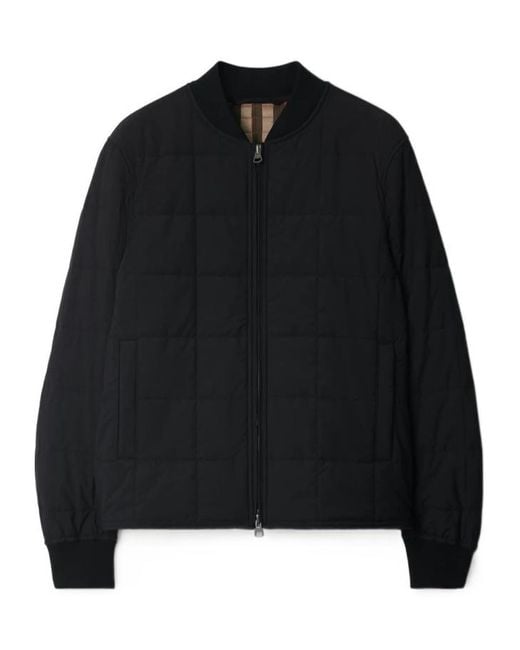 Burberry Black Quilted Long-Sleeved Cotton Jacket for men