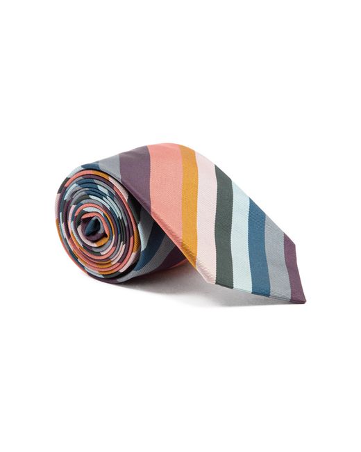 Paul Smith White Diagonal Stripe Tie for men